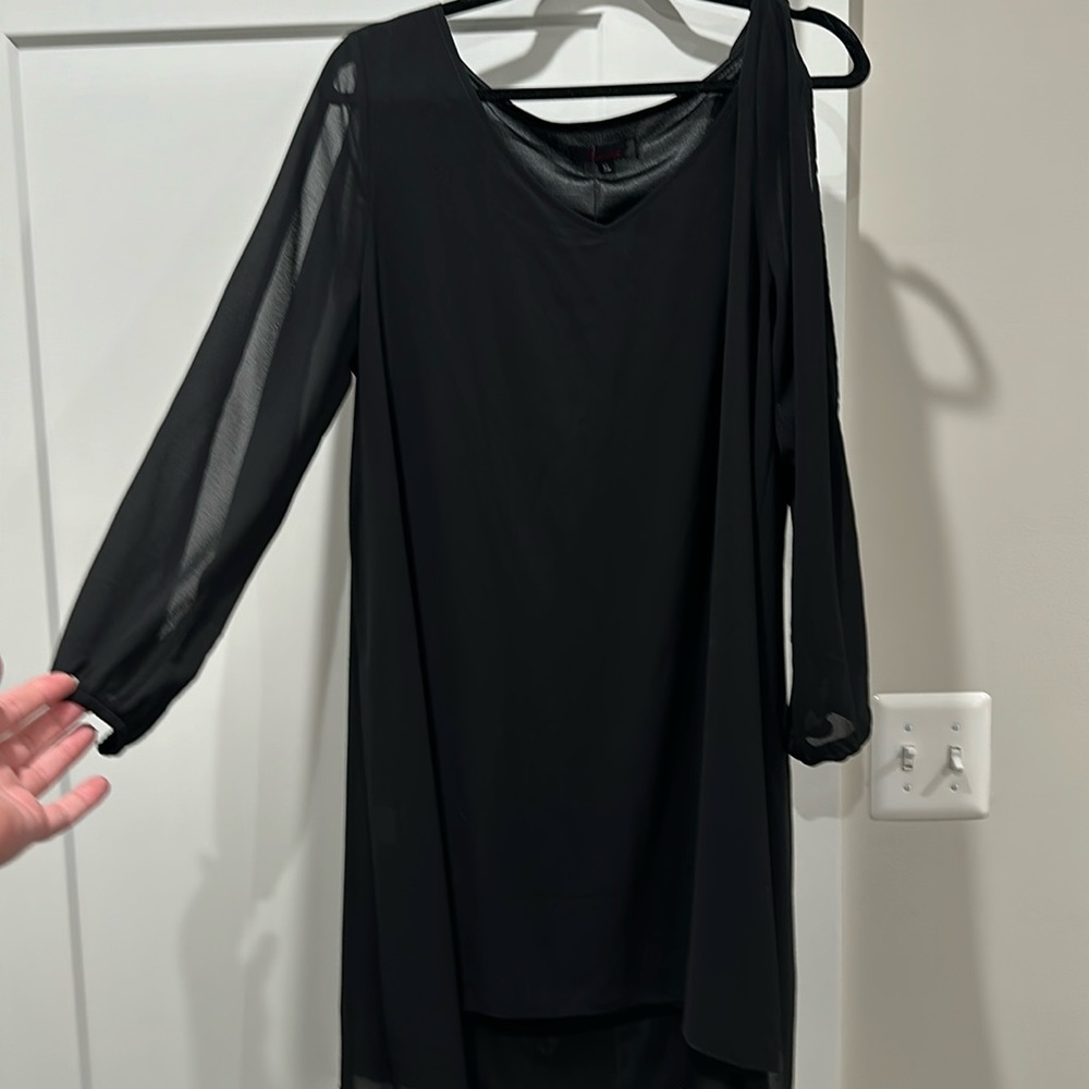 Black Sheer Sleeve Shorty Party Dress XL NWT